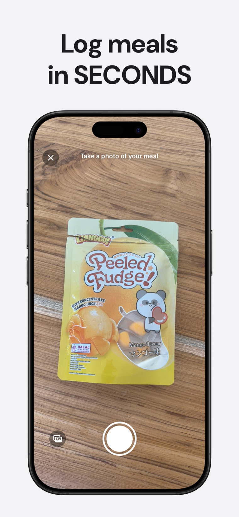 Log meals in seconds — Sugar Tracker showing photo, barcode and voice logging options